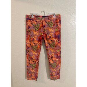 Ana Skinny Floral Cotton/Spandex Watercolor Jeans